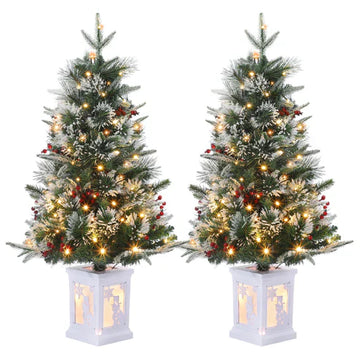 pre-lit Christmas tree, snowy Christmas tree, artificial Christmas tree, holiday tree decor, GARVEE Christmas trees