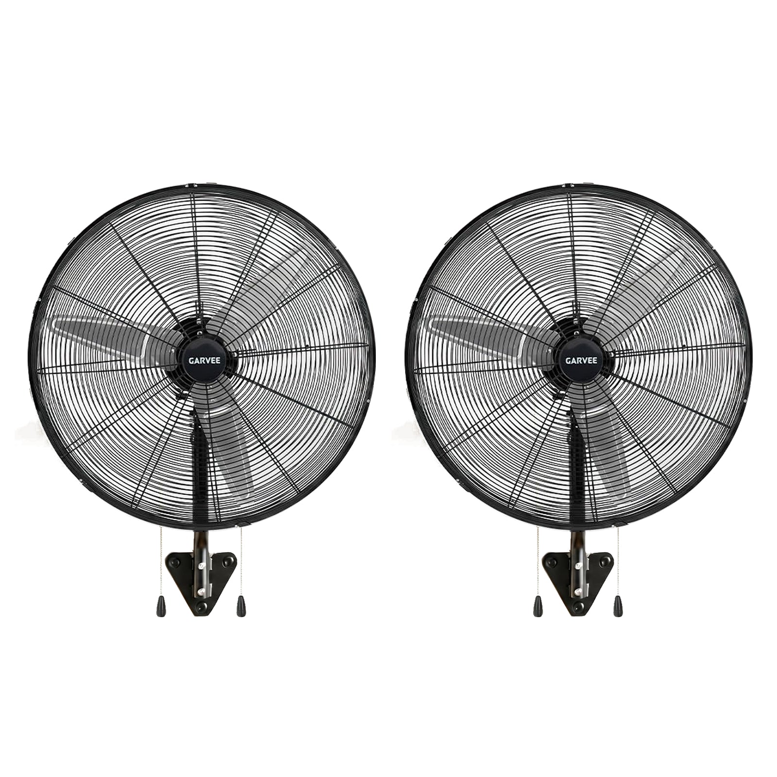 Garvee 26-Inch Wall Mount Fan, 2-Pack – High Velocity 4900 CFM Industrial Oscillating Fans with Dual Pull Cords and 3 Speeds, Heavy-Duty Wall Fans for Garage, Workshop, and Patio