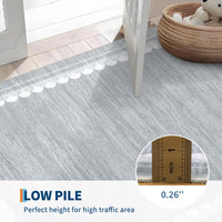 Garvee Hallway Runner Rug 2x6 Non Slip Washable Kitchen Mats for Floor, Low Pile Modern Area Rug, Stain Resistant Contemporary Border Soft Carpet for Laundry, Bedroom, Bathroom, Grey