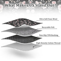 Garvee Area Rugs Washable Floral Rugs for Living Room Non Slip Low Pile Carpet for Office Bedroom Kids Room Bedside