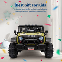 Garvee Ride - P Series: 2 Seater Ride On Car for Kids, 24V Electric Truck with Parent Remote Control, Spring Suspension, 2 Speeds, LED Headlight & Music Player, Kids Electric Vehicle for Aged 3-8 Years