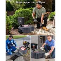 Garvee Sewer Inspection Camera with 512Hz Locator, 165ft Self-Leveling Snake Camera, 9" Touch HD Screen, DVR, Adjustable LEDs, 16GB SD Card, IP68 Waterproof for Sewer and Drainage Pipes - 165ft