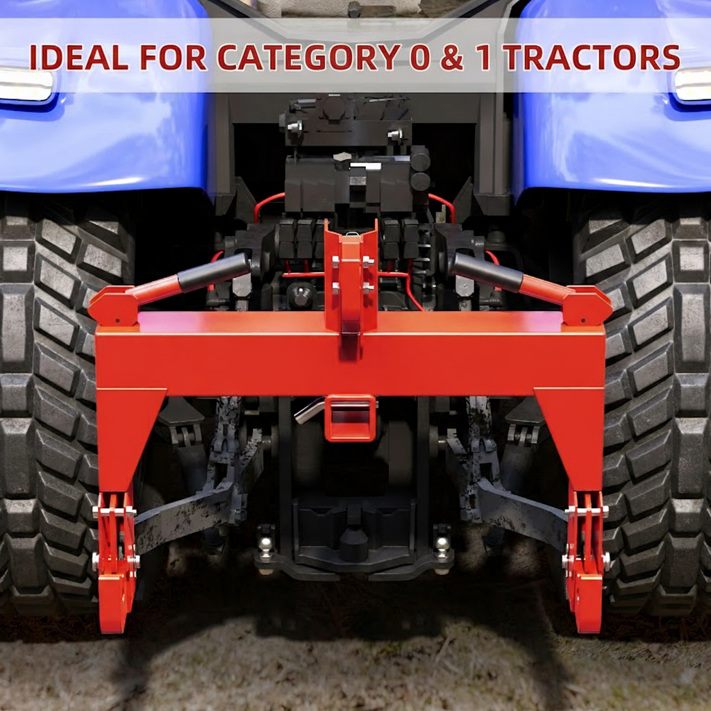 Garvee 3-Point Quick Hitch for Tractors 3000 LBS Capacity Heavy-Duty Steel Easy Install Category 0 & 1 Red Agricultural Use