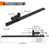 Garvee Pallet Forks 43 Inch Clip-On Tractor Forks 1500 lbs Capacity Adjustable Stabilizer Bar Steel Durable for Skid Steer Agriculture Farms