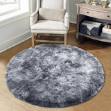 Garvee Fluffy & Sheepskin Dark Grey 3.3'-Round Area Shaggy Rug Carpet for Living Room, Bedroom Dining Room Rug and Kitchen Office Nursery Non Slip Plush Rug,Round - Dark Gray
