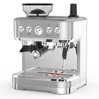 Garvee All-in-One Espresso Machine with Milk Frother, Cappuccino Latte Coffee Maker for Home Barista, Built-In Bean Grinder,85oz Removable Water Tank,Gifts for Dad,Mom,Coffee Lover