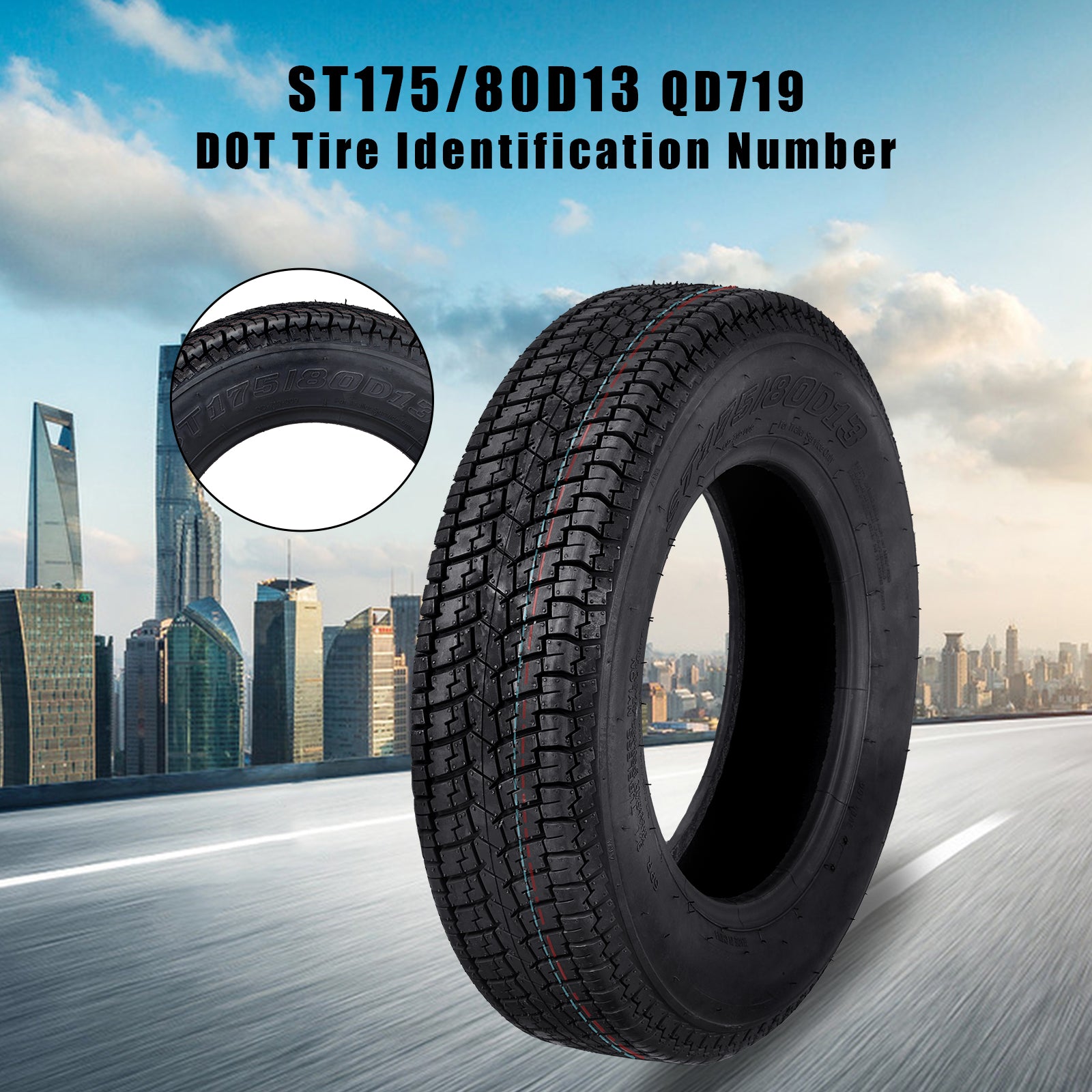 Garvee ST205/75D14 Trailer Tires, 6PR Load Range C, 14in Fuel-saving Designed Trailer Tires 205 75 14 for Travel/Camper/Landscape/Cargo/Utility/Boat/Horse/Farm/Hauler Trailer