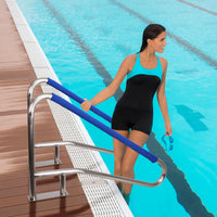 Garvee 54"x36" Stainless Steel Swimming Pool Stair Rail - 250 lbs Load Capacity, Rustproof Handrail with Blue Grip Cover for Inground Pools