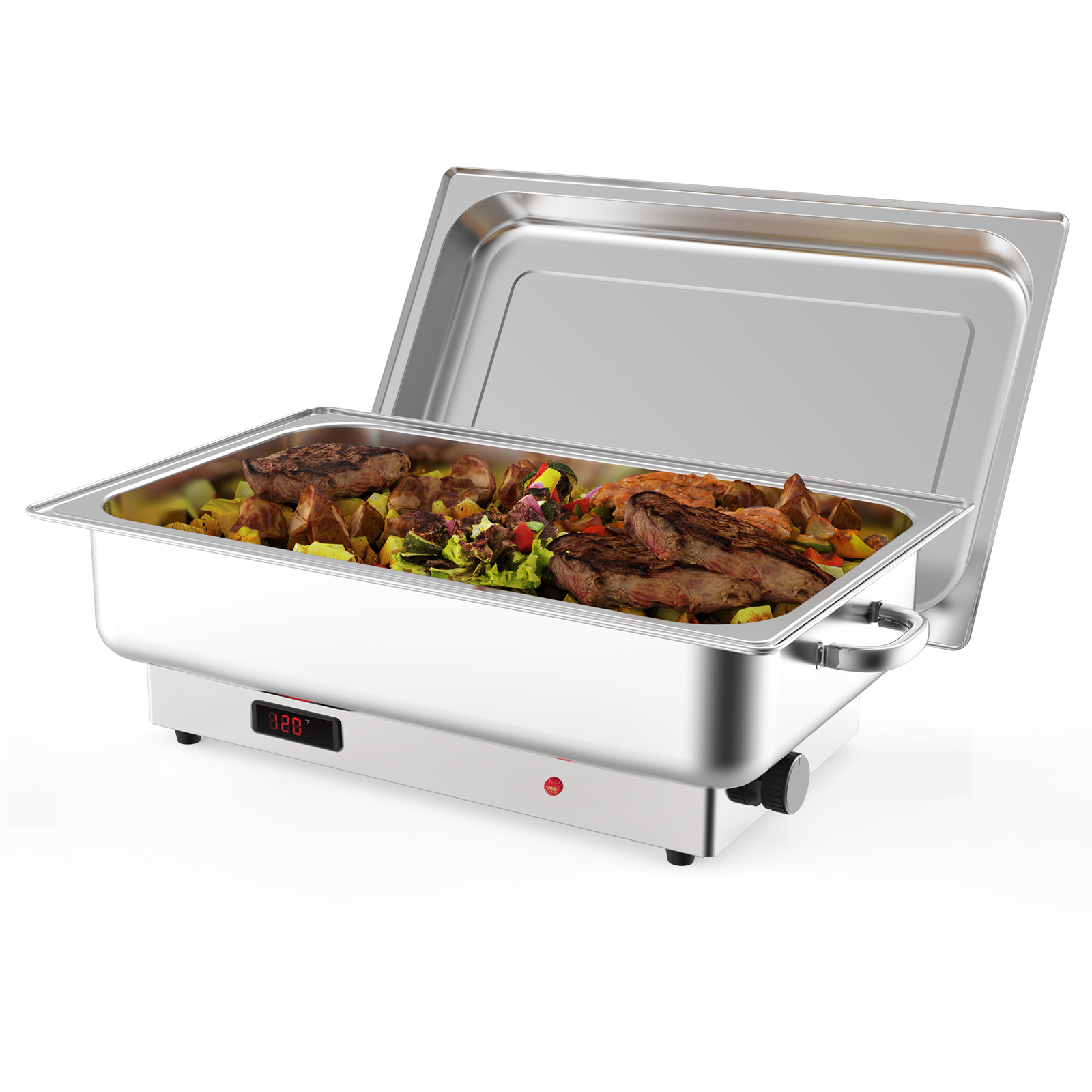 Garvee 9QT(1×1/1Pan)Electric Chafing Dish with Temperature Control, Stainless Steel Buffet Servers and Warmers, Electric Chafing Dish Set with Temperature Control for Catering