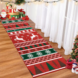 Garvee Christmas Runner Rug 2x10 Hallway Rug Xmas Runner Kitchen Rug Bath Mat Washable Rug Non Slip Carpet Low Pile Holiday Decor Deer Snowflake Tree Soft Rug for Bedroom Laundry - Red