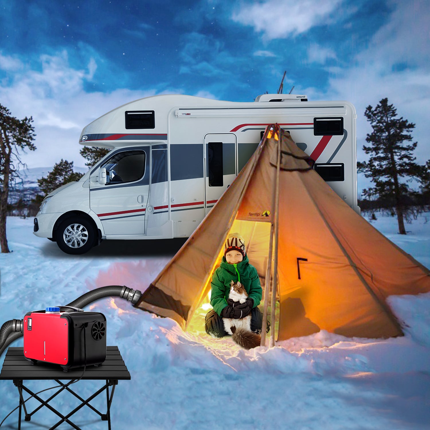 Garvee 8KW Diesel Heater, Diesel Air Heater All in One 12V, Portable Diesel Heater with LCD Monitor & Remote Control, 5L, for Vehicles RV Truck Boat Bus Motorhomes Caravans