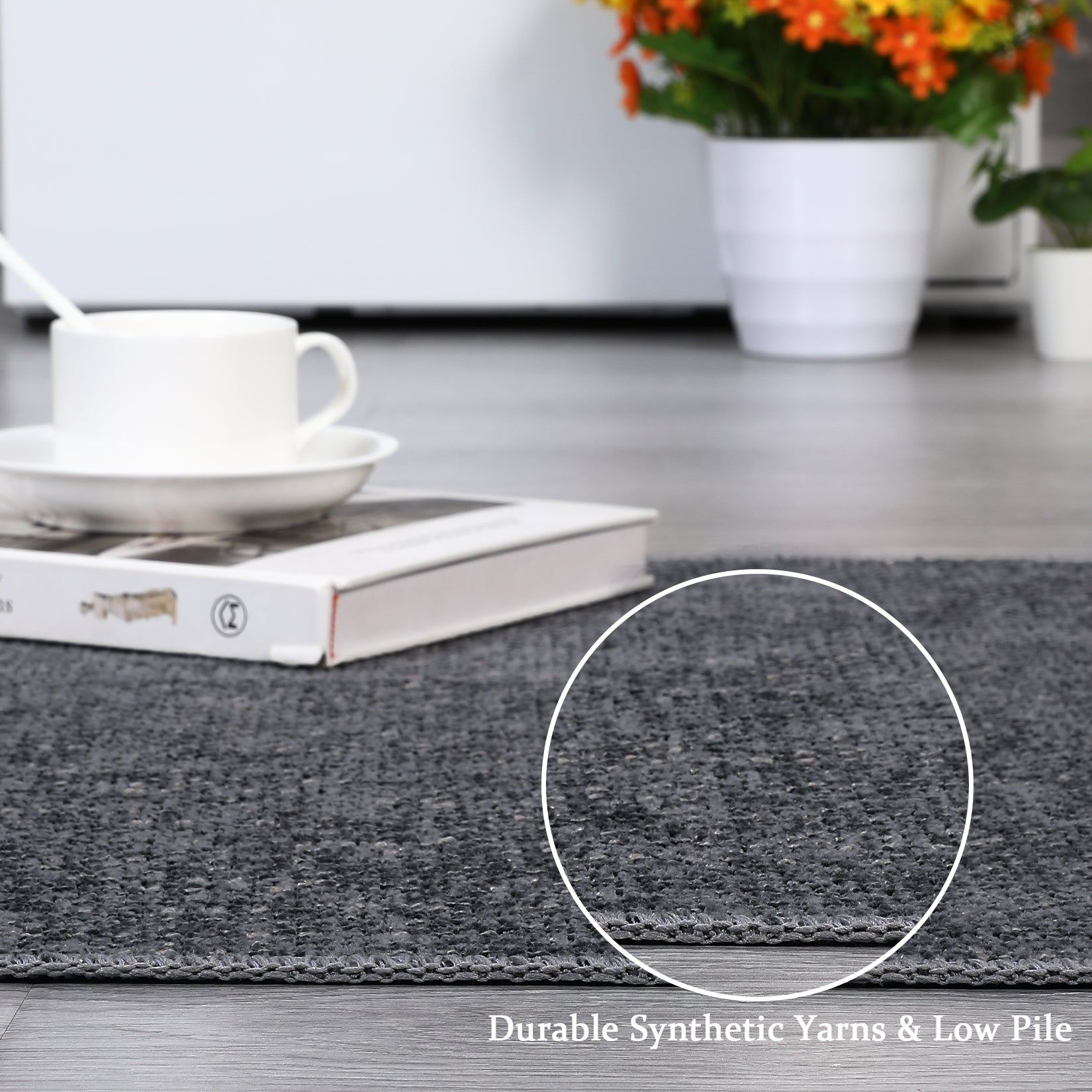 Garvee Area Rug 5x7 Modern Solid Textured Machine Washable Rug Contemporary Carpet Rug Foldable Stain Resistant Non-Slip Accent Rug for Living Room Farmhouse Dining Table Decor