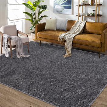 Garvee Area Rug 5x7 Modern Solid Textured Machine Washable Rug Contemporary Carpet Rug Foldable Stain Resistant Non-Slip Accent Rug for Living Room Farmhouse Dining Table Decor