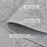 Garvee Area Rug 2x6 Modern Runner Rug Indoor Chenille Washable Rug Entryway Runners Boho Vintage Hallway Runner Rug Non-Slip Foldable Long Rug Bedside Laundry Kitchen Thin Rug Runners Light Grey