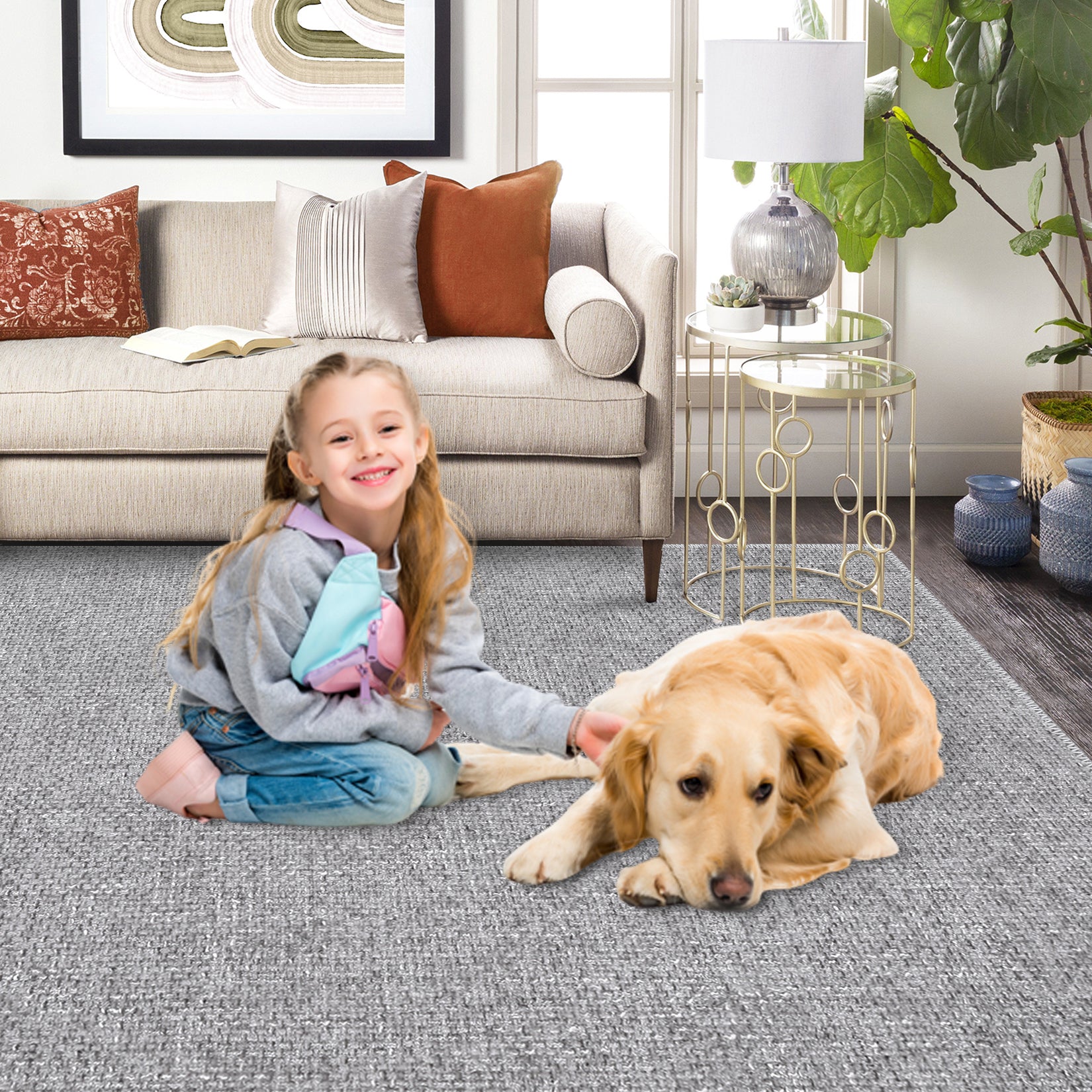 Garvee Area Rug 2x6 Modern Runner Rug Indoor Chenille Washable Rug Entryway Runners Boho Vintage Hallway Runner Rug Non-Slip Foldable Long Rug Bedside Laundry Kitchen Thin Rug Runners Light Grey