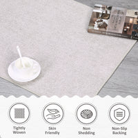 Garvee Cream White Area Rug 3x5 Solid Entryway Mat Washable Rug Indoor Low Pile Area Rug Casual Contemporary Solid Easy-Cleaning Bedroom Kitchen Living Room Rug Non-Slip Foldable Accent Rug