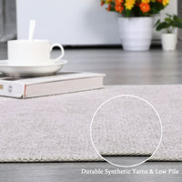 Garvee Cream White Area Rug 3x5 Solid Entryway Mat Washable Rug Indoor Low Pile Area Rug Casual Contemporary Solid Easy-Cleaning Bedroom Kitchen Living Room Rug Non-Slip Foldable Accent Rug