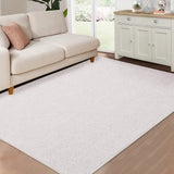 Garvee Cream White Area Rug 3x5 Solid Entryway Mat Washable Rug Indoor Low Pile Area Rug Casual Contemporary Solid Easy-Cleaning Bedroom Kitchen Living Room Rug Non-Slip Foldable Accent Rug - Cream White