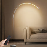 Garvee Silver Living Room Arc Floor Lamp, 71 Inch Remote Control Dimmable LED Floor Lamp, 3 Color Temperatures 2700K-5000K Stepless Dimming, Modern Arc Floor Lamp for Foyer, Bedroom