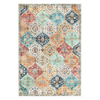 Garvee Ultra-Thin Moroccan Area Rug 9x12 - Soft Faux Wool, Non-Slip, Washable - Ideal for Living Room, Bedroom, Dining Room