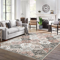 Garvee Washable Area Rug 10x13 Area Rug for Living Room Moroccan Trellis Rug Non Slip Throw Rugs Large Area Rug for Bedroom Low Pile Soft Stain Resistant Carpet for Dining Room