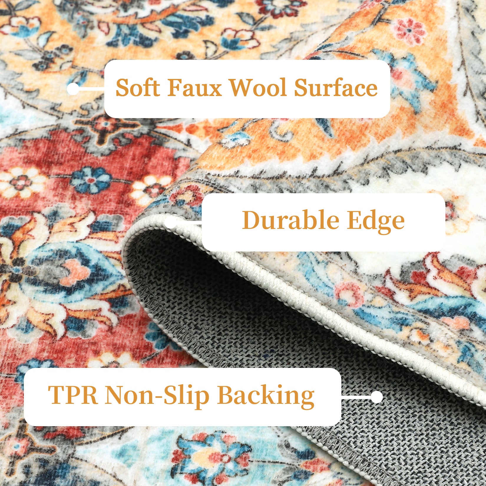 Garvee 10x13 Area Rug Extra Large Moroccan Trellis Machine Washable Rug Vintage Medallion Distressed Accent Rug Stain Resistant Non-Slip Floor Cover Carpet Rug for Living Room Bedroom