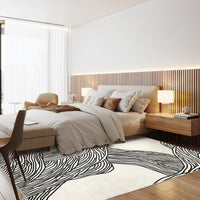 Garvee Modern Black & White 10x13 Abstract Area Rug, Minimalist Boho Washable Low Pile Non Slip TPR Backing Carpet for Living Room Bedroom Dining Office