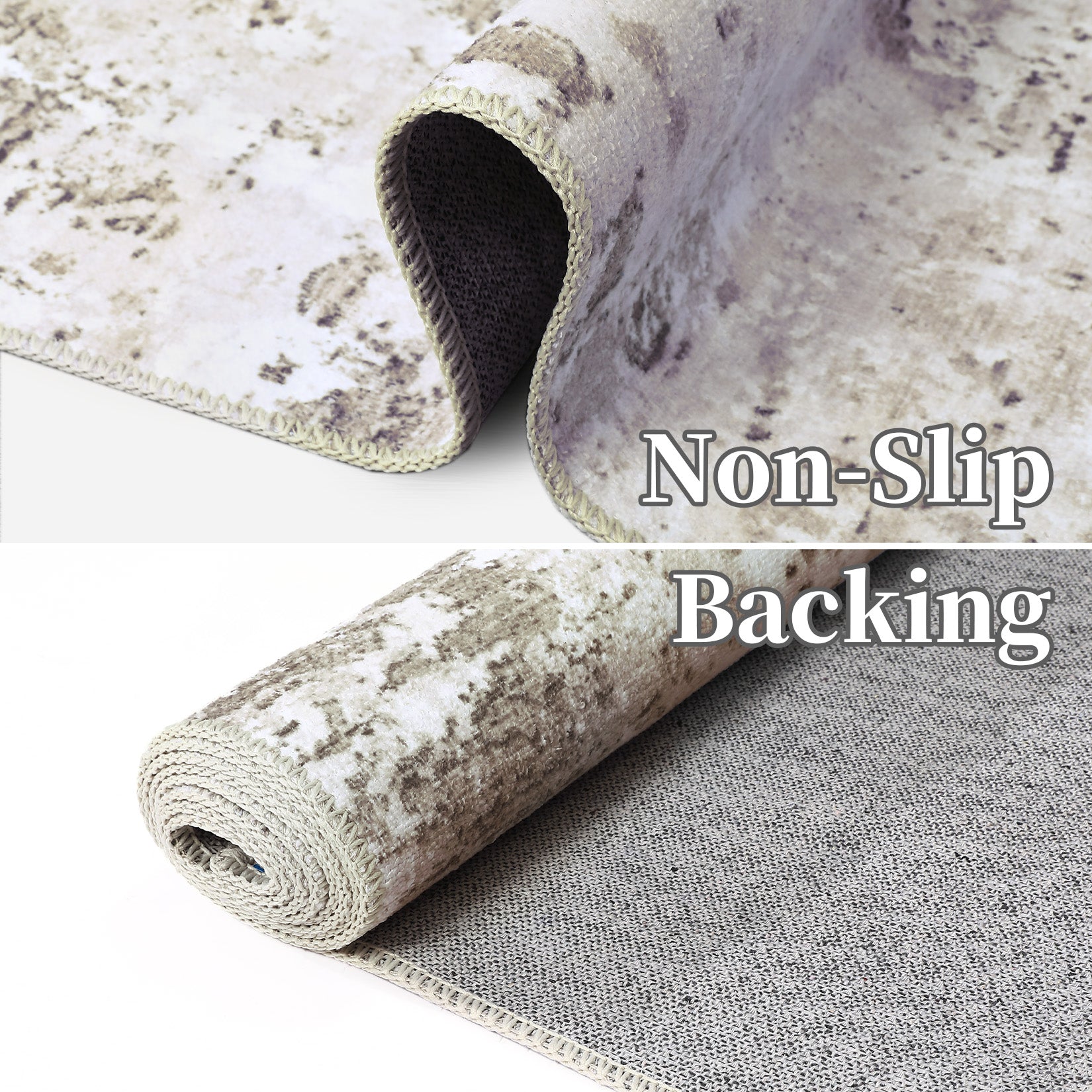 Garvee Abstract Taupe 2x8 Modern Runner Rugs Entryway Rug Runner Contemporary Distressed Hallway Runners Soft Kitchen Mat Non Slip Foldable Floor Cover Washable Rug Indoor Living Room Bedroom Dining