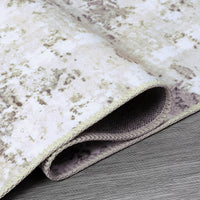 Garvee Abstract Taupe 5x7 Machine Washable Modern Rug Distressed Floor Mat Indoor Soft Floor Cover Low Pile Living Room Rug Non-Shedding Foldable Washable Throw Carpet Non Slip Bedroom Thin Rug Taupe
