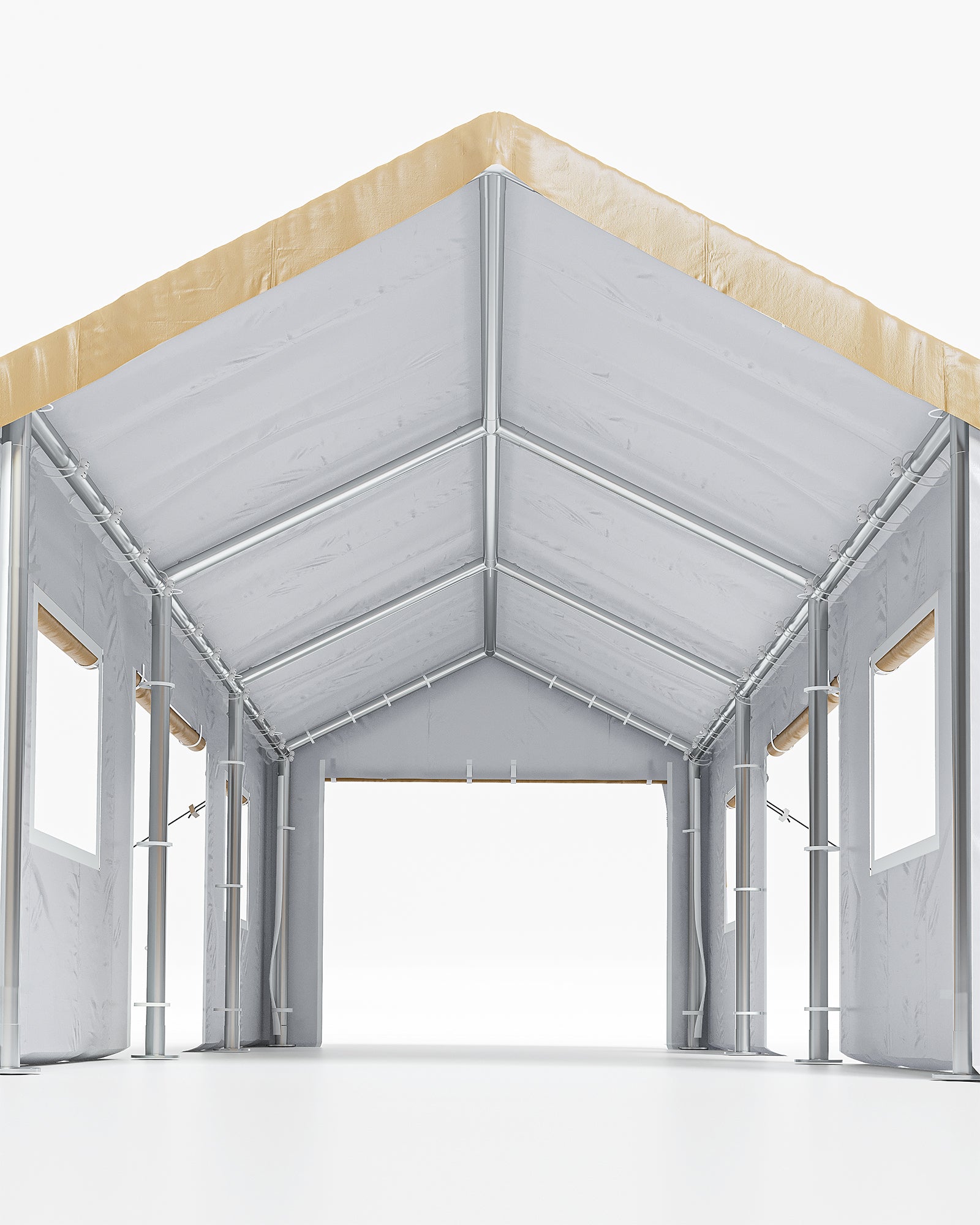 Garvee 13'x20' Heavy Duty Carport, Canopy with Removable Sidewalls & Doors, Extra-Large Portable Car Tent Garage with Roll-Up Windows, Yellow