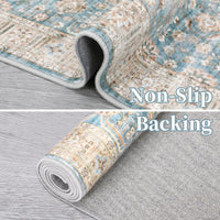 Garvee Area Rug 2x3 Washable Rug Vintage Medallion Doormat Boho Floral Accent Rug Indoor Entrance Kitchen Mat Soft Low Pile Front Door Mat Non-Slip Non-Shedding Small Rug for Bedroom Nursery