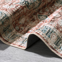 Garvee Area Rug 2x6 Vintage Rug Runner Washable Rug Soft Oriental Entryway Runners Indoor Hallway Kitchen Runners Non-Slip Non Shedding Long Rug Runner for Living Room Bedroom Bedside Bathroom Red