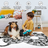 Garvee Animal Print Black & White 2x3 Washable Entryway Rug – Modern Snake Rug, Indoor/Outdoor Non-Slip Throw Mat for Bedroom, Bathroom, Kitchen, or Living Room