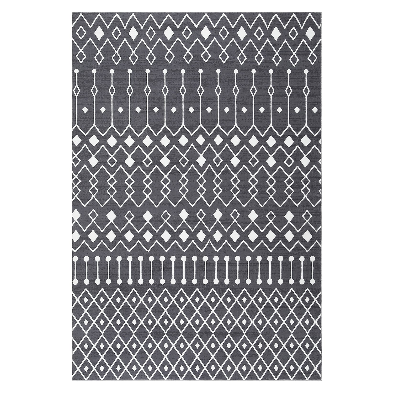 Garvee Geometric Washable Area Rug 9x12 | Modern Low Pile | Non-Slip | Polyester | Living Room, Bedroom, High-Traffic Areas
