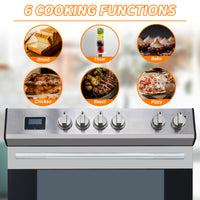 Garvee Front Control Electric Range Oven with 5 Cooktop Elements with 6 Cooking Power Options, Freestanding Oven, 5.0 cu. ft. Capacity Stainless Steel