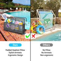 Garvee Outdoor Poolside Float Storage Box - PE Rattan Patio Basket with Rolling Wheels for Floaties, Pool & Beach, Sturdy & Movable, Diamond Grey