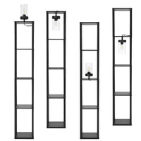 Garvee Floor Lamp with Shelves, 4-Tier Modern Shelf Floor Lamp with Warm White LED Bulb, Display Lamp for Living Room, Bedroom and Office - Black