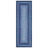 Garvee Navy Boho Kitchen Runner Rug 2x6, Washable Non Slip Low Pile Faux Wool Carpet, Vintage Braided Print Rug for Hallway Entryway Laundry Room