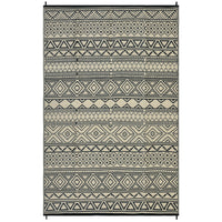 Garvee Outdoor Black & Coffee 5x8 Rug, Reversible Waterproof, UV & Stain Resistant Plastic Patio Carpet for RV, Camping, Deck, Porch