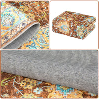 Garvee Area Rug 4x6 Rugs for Living Room,Vintage Rug for Living Room Bedroom Dinning Room,Boho Distressed Tribal Area Rug,Low Pile Non-Slip Washable Indoor Door Mat for Kitchen Entryway Bathroom