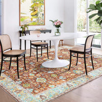Garvee Area Rug 6x9 Rugs for Living Room,Vintage Rug for Living Room Bedroom Dinning Room,Boho Distressed Tribal Area Rug,Low Pile Non-Slip Washable Indoor Door Mat for Kitchen Entryway Bathroom