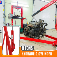 Garvee 2T Engine Hoist - 4000 lbs Folding Hydraulic Car Engine Crane Lifter, Cherry Picker with 6 Iron Caster Wheels, Red