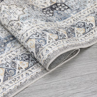 Garvee Blue 10x13 Vintage Area Rug Brown Washable Rug Living Room Rug Bedroom Rug Indoor Carpet Tribal Distressed Rug Retro Accent Throw Rug