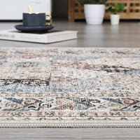 Garvee Vintage Area Rug Colorful Washable Rug Living Room Rug Bedroom Rug Indoor Carpet Tribal Distressed Rug Retro Accent Throw Rug