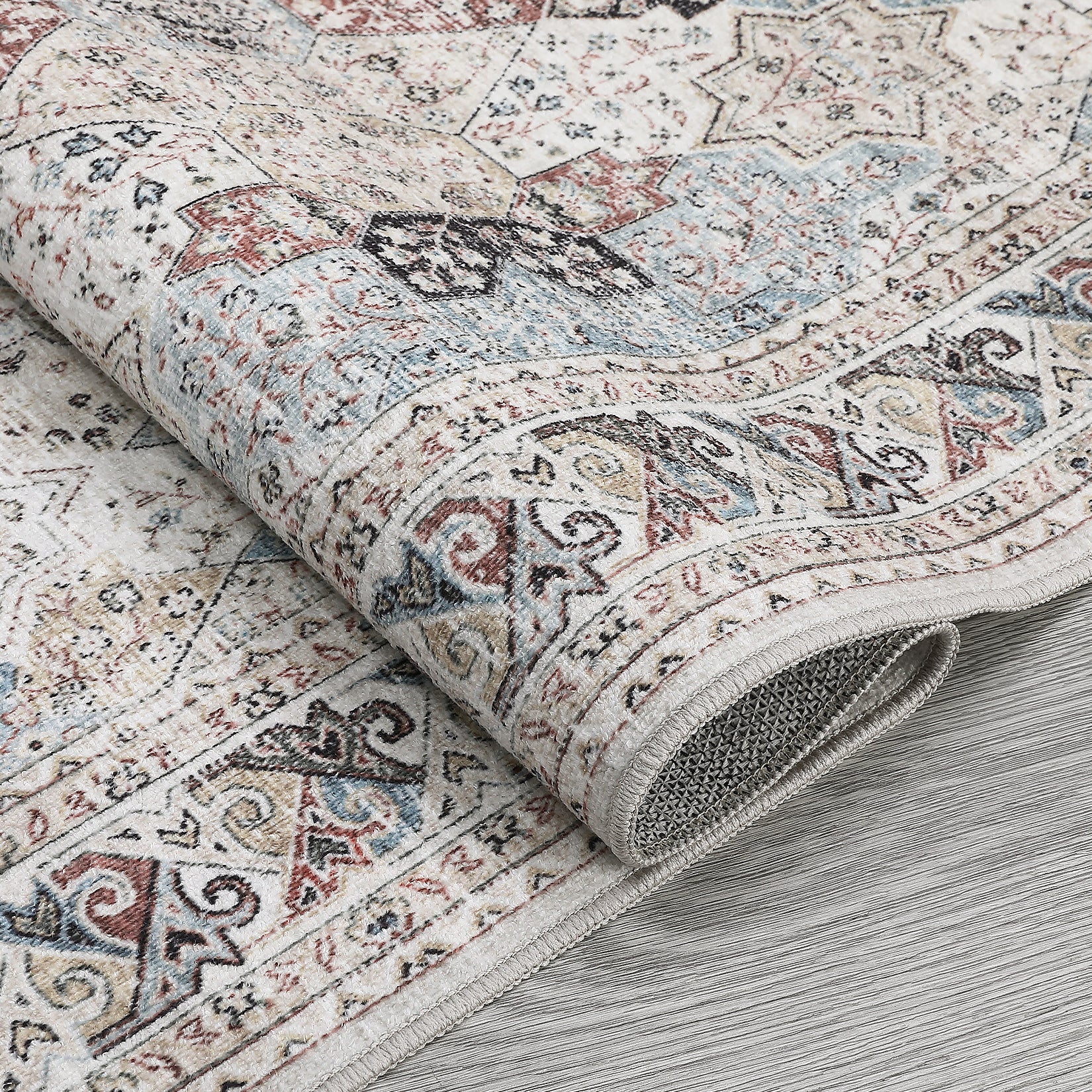 Garvee Vintage Area Rug Colorful Washable Rug Living Room Rug Bedroom Rug Indoor Carpet Tribal Distressed Rug Retro Accent Throw Rug