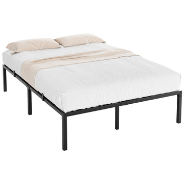 Garvee Queen Bed Frame with Sturdy Steel Bed Slats, 14 Inch Heavy Duty Metal Platform Full Size Bed Frame, No Box Spring Needed, Large Storage Space, Easy Assembly for Home Apartment