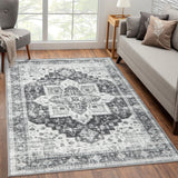 Garvee Area Rug 10x13 Washable Non Slip Soft Distressed Rug for Living Room Grey - Gray