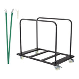 Garvee 1500 lb Folding Panel Cart, Heavy-Duty Steel Utility Dolly with Adjustable Support Bars and 4" Casters, Black