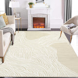 Garvee Modern Camel 10x13 Washable Rugs for Living Room Modern Bedroom Rug Aesthetic Beige Rug Large Area Rug Non Slip Throw Rugs Soft Faux Wool Low Pile Stain Resistant Carpet for Dining Room 10'x13' Beige - Camel