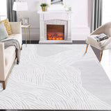 Garvee Modern Light Grey 9x12 Geometric Area Rug, Washable Non Slip Stain Resistant Carpet for Living Room Bedroom Office Dining - Light Gray